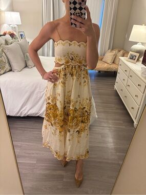 ✨ Zimmermann Halliday Scallop Midi Dress — Rare Sold Out Colorway ✨